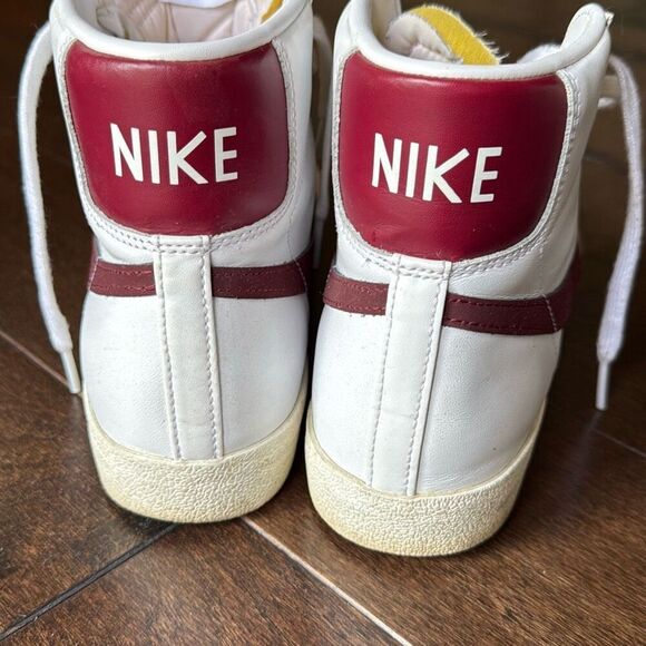 Nike Blazer mid 77 men’s size 10 white burgandy high top basketball old school a - Picture 4 of 8